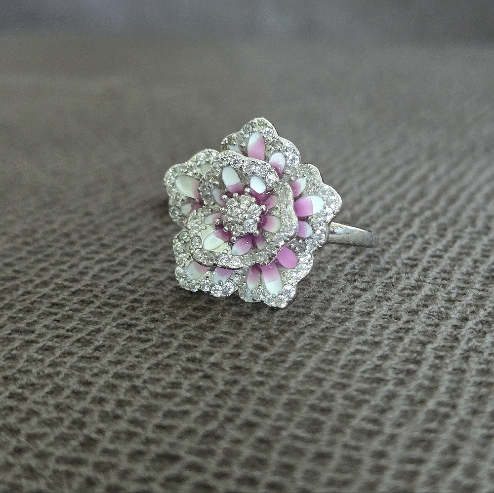 Cote d' Argent Enamel Flower🌸 Ring💍 - NWT - Picture 10 of 16